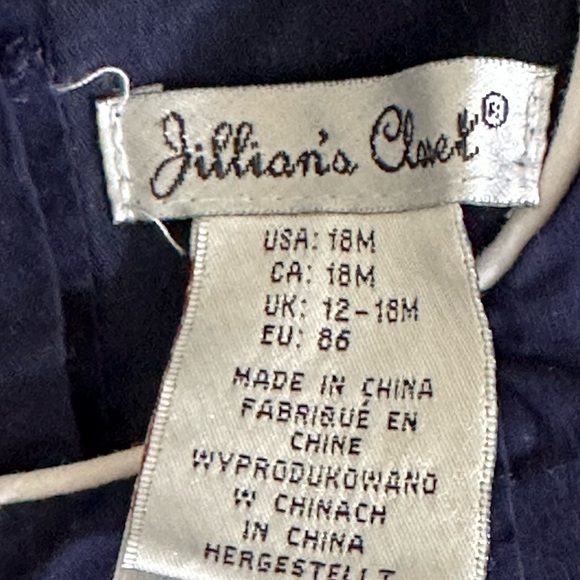- Jillian’s Closet sz   18 month dress for special occasions navy and white - Picture 11 of 13